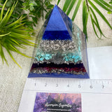 SAGITTARIUS - Astrology Edition - Orgonite Pyramid - EMF Protector - Clear Quartz, Turquoise, Ruby with Aluminum Metal