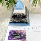 AQUARIUS - Astrology Edition - Orgonite Pyramid - EMF Protector - Amethyst, Aquamarine and Hematite with Aluminum Metal