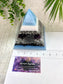 AQUARIUS - Astrology Edition - Orgonite Pyramid - EMF Protector - Amethyst, Aquamarine and Hematite with Aluminum Metal