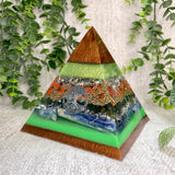 VIRGO - Astrology Edition - Orgonite Pyramid - EMF Protector - Red Jasper, Green Jade, Blue Kyanite, Brass and Aluminum Metals
