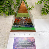 VIRGO - Astrology Edition - Orgonite Pyramid - EMF Protector - Red Jasper, Green Jade, Blue Kyanite, Brass and Aluminum Metals