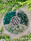 Abundance and Prosperity Orgonite Charging Plate - EMF Protector - Green Aventurine, Moss Agate, Malachite, Labradorite and Aluminum Metals