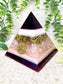 FREYA - Orgonite Pyramid - EMF Protector - Rose Quartz and Brass Metal