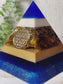 CARMEN - Orgonite Pyramid - EMF Protector - Tiger's Eye Crystal and Brass Metal